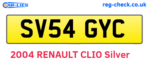 SV54GYC are the vehicle registration plates.