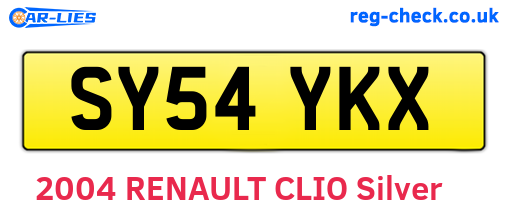 SY54YKX are the vehicle registration plates.