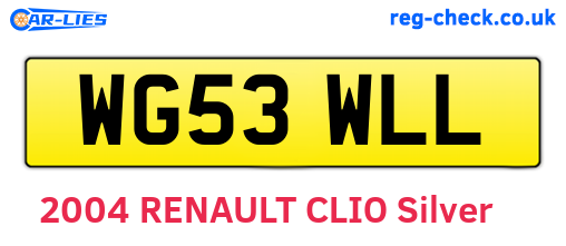 WG53WLL are the vehicle registration plates.