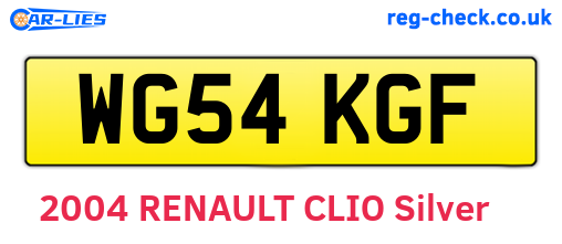 WG54KGF are the vehicle registration plates.