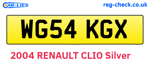 WG54KGX are the vehicle registration plates.