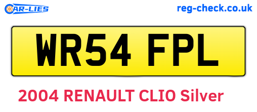 WR54FPL are the vehicle registration plates.