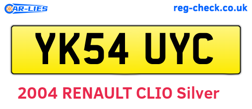 YK54UYC are the vehicle registration plates.