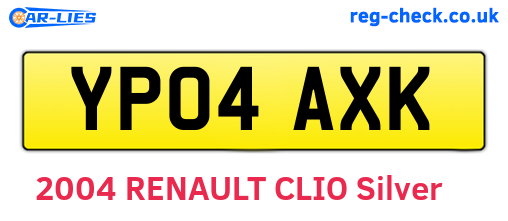 YP04AXK are the vehicle registration plates.