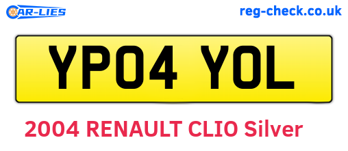 YP04YOL are the vehicle registration plates.