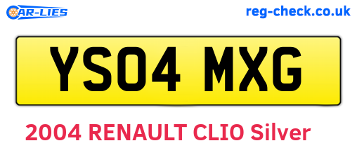 YS04MXG are the vehicle registration plates.