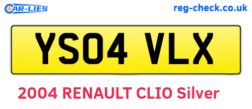 YS04VLX are the vehicle registration plates.