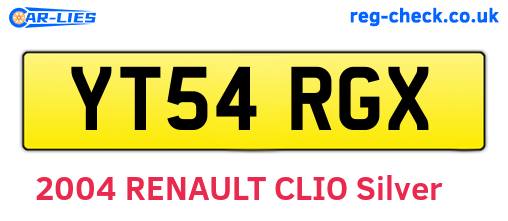YT54RGX are the vehicle registration plates.