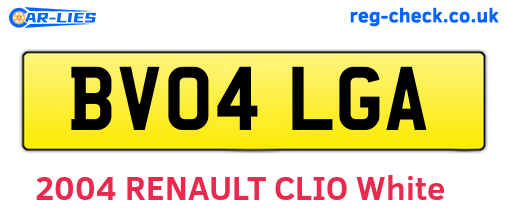 BV04LGA are the vehicle registration plates.