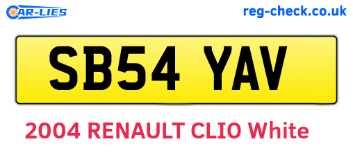 SB54YAV are the vehicle registration plates.