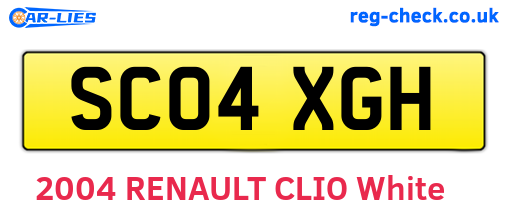 SC04XGH are the vehicle registration plates.