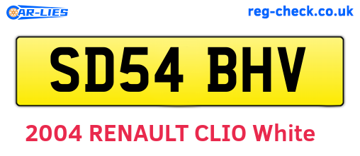 SD54BHV are the vehicle registration plates.