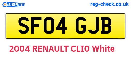 SF04GJB are the vehicle registration plates.