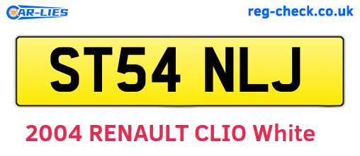 ST54NLJ are the vehicle registration plates.