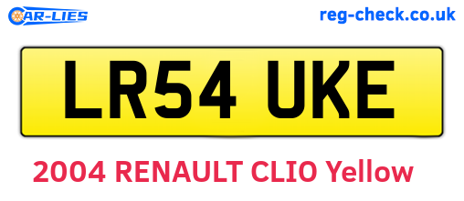 LR54UKE are the vehicle registration plates.