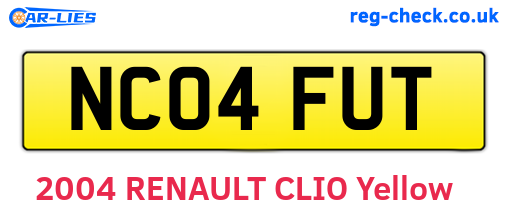 NC04FUT are the vehicle registration plates.