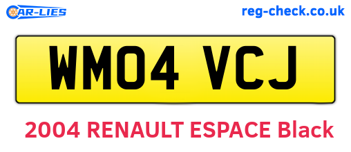 WM04VCJ are the vehicle registration plates.