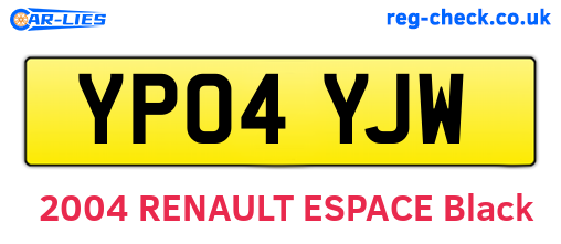 YP04YJW are the vehicle registration plates.