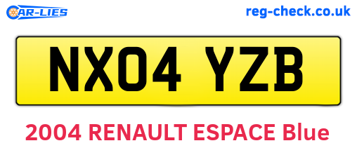 NX04YZB are the vehicle registration plates.