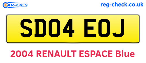 SD04EOJ are the vehicle registration plates.