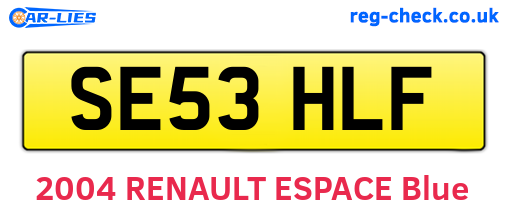 SE53HLF are the vehicle registration plates.