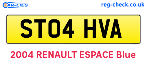 ST04HVA are the vehicle registration plates.