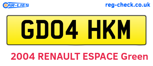 GD04HKM are the vehicle registration plates.