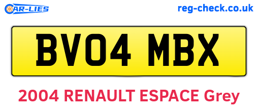BV04MBX are the vehicle registration plates.