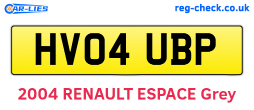 HV04UBP are the vehicle registration plates.