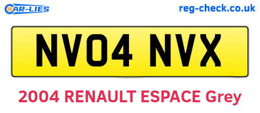 NV04NVX are the vehicle registration plates.