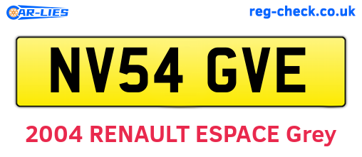 NV54GVE are the vehicle registration plates.