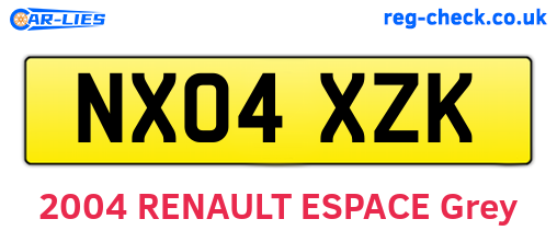 NX04XZK are the vehicle registration plates.
