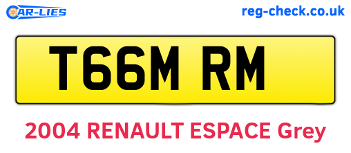 T66MRM are the vehicle registration plates.