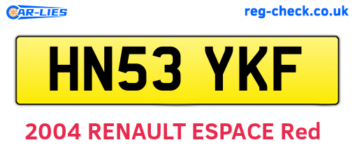 HN53YKF are the vehicle registration plates.