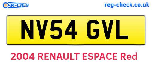 NV54GVL are the vehicle registration plates.