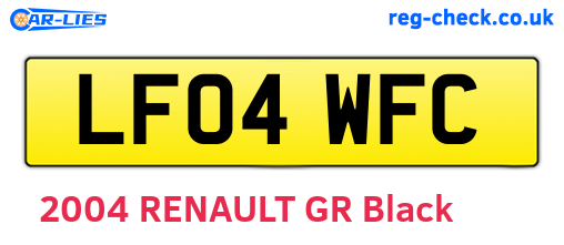 LF04WFC are the vehicle registration plates.