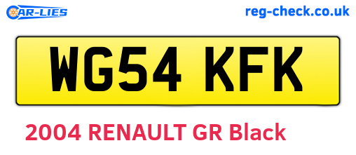 WG54KFK are the vehicle registration plates.