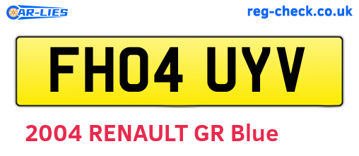 FH04UYV are the vehicle registration plates.