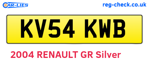KV54KWB are the vehicle registration plates.