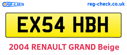 EX54HBH are the vehicle registration plates.