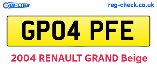 GP04PFE are the vehicle registration plates.