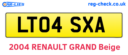 LT04SXA are the vehicle registration plates.