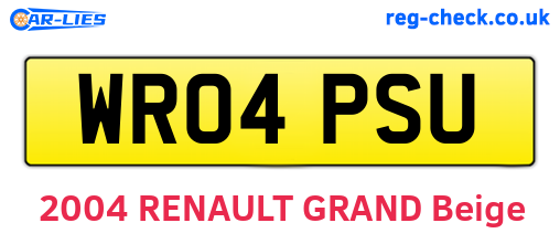 WR04PSU are the vehicle registration plates.