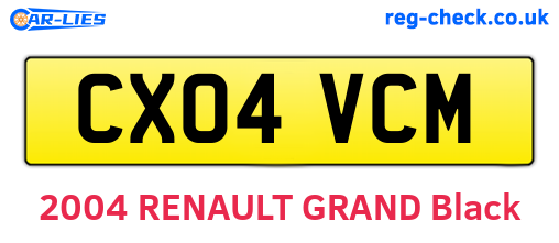 CX04VCM are the vehicle registration plates.