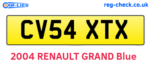 CV54XTX are the vehicle registration plates.