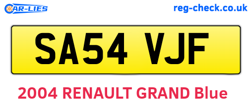 SA54VJF are the vehicle registration plates.