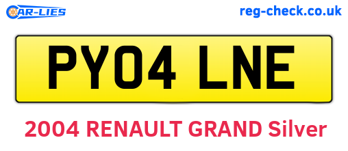 PY04LNE are the vehicle registration plates.
