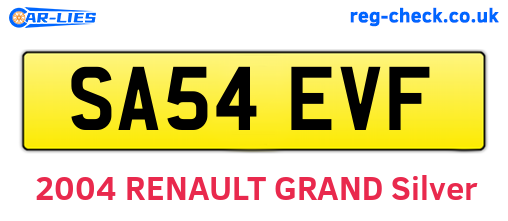 SA54EVF are the vehicle registration plates.