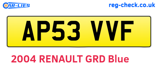 AP53VVF are the vehicle registration plates.