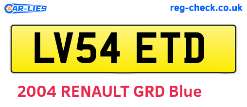 LV54ETD are the vehicle registration plates.